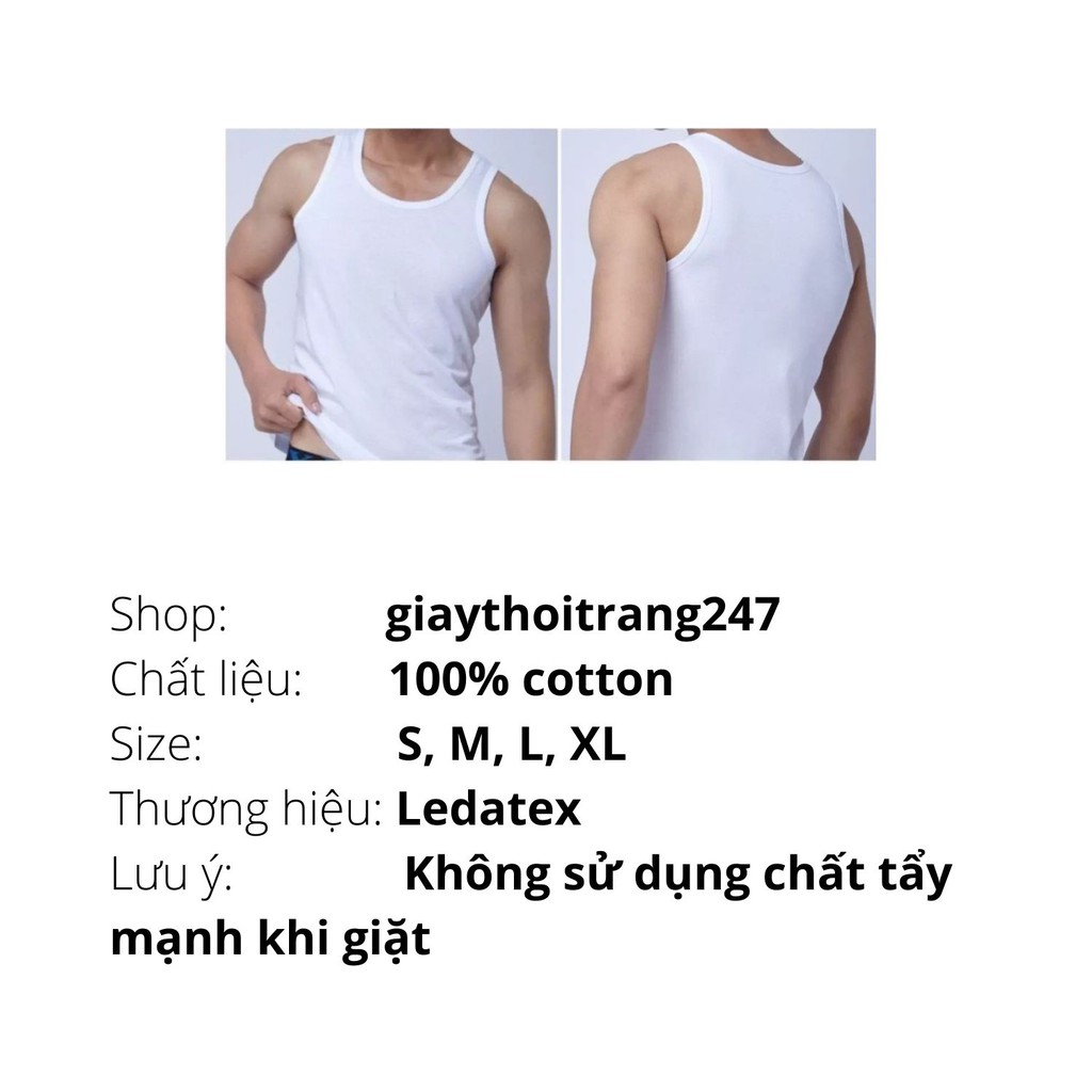 Áo ba lỗ nam trắng lót balo cotton 3 co giãn như áo thun thấm mồ hôi tập gym