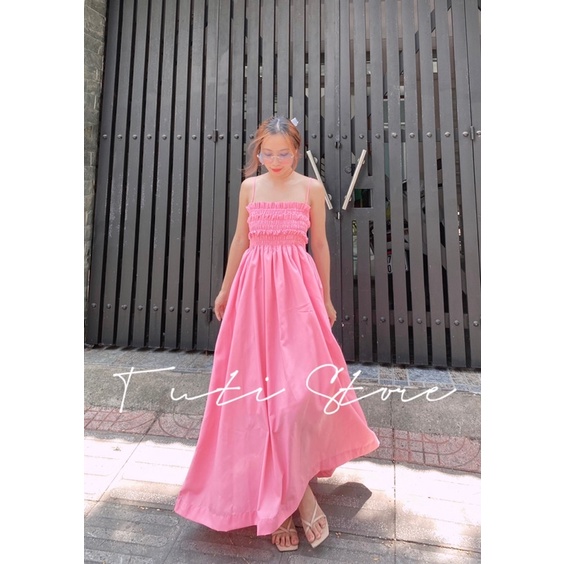 Đầm maxi 2 dây DOLLY DRESS hồng