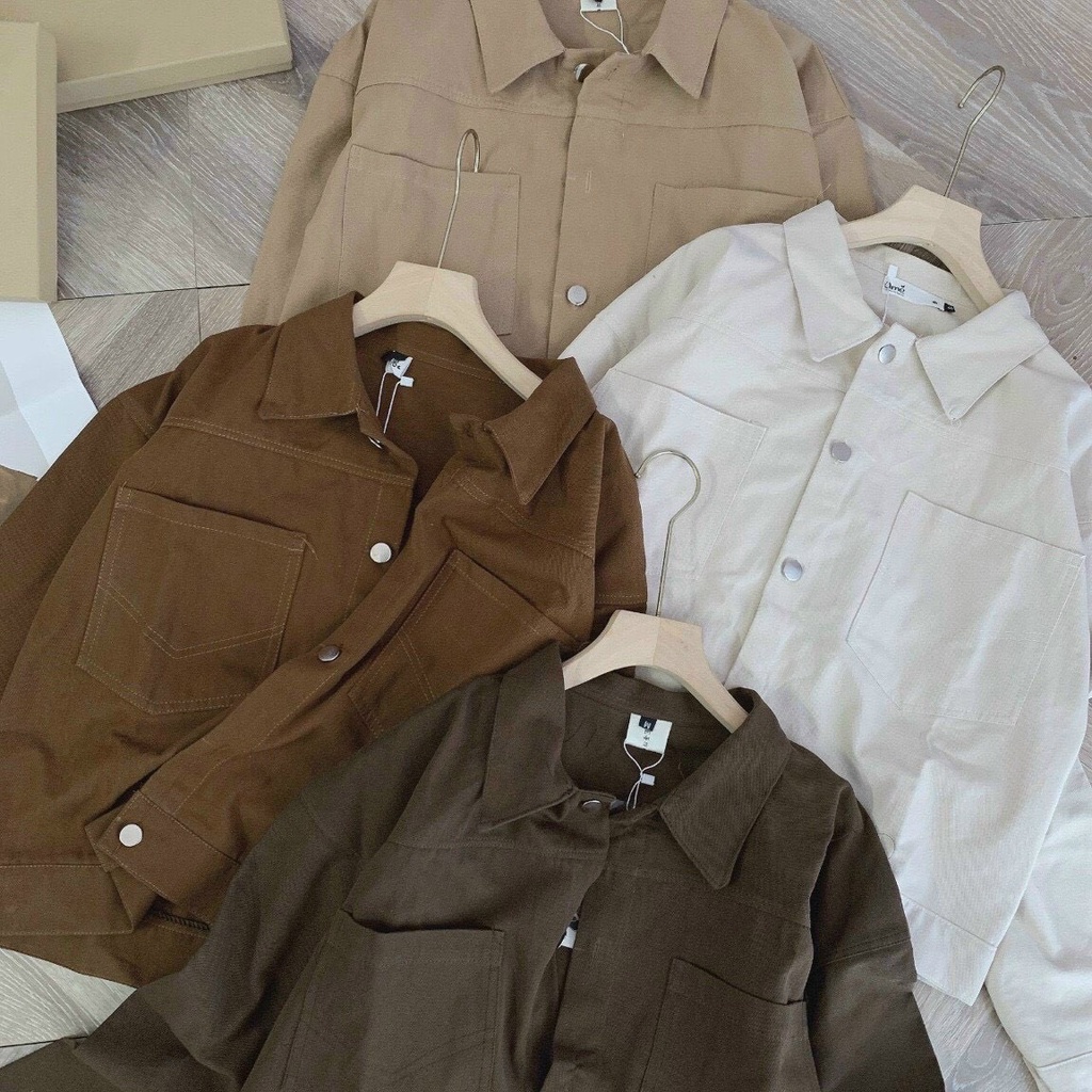 Áo Khoác Nữ,Áo Khoác Kaki Túi Hộp,Chất Kaki Cao Cấp Phong Cách Thời Trang Hàn Quốc 2021. | BigBuy360 - bigbuy360.vn