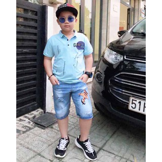 ÁO THUN CỔ TRỤ BÉ TRAI SIZE ĐẠI CỒ