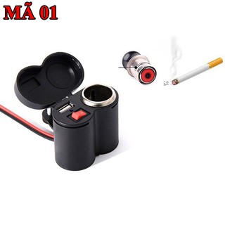 sạc điện thoại xe máy - kiêm tẩu mồi thuốc