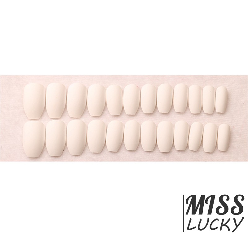 Set 24 Móng Tay Giả Màu Trắng Thời Trang Dành Cho Nữ