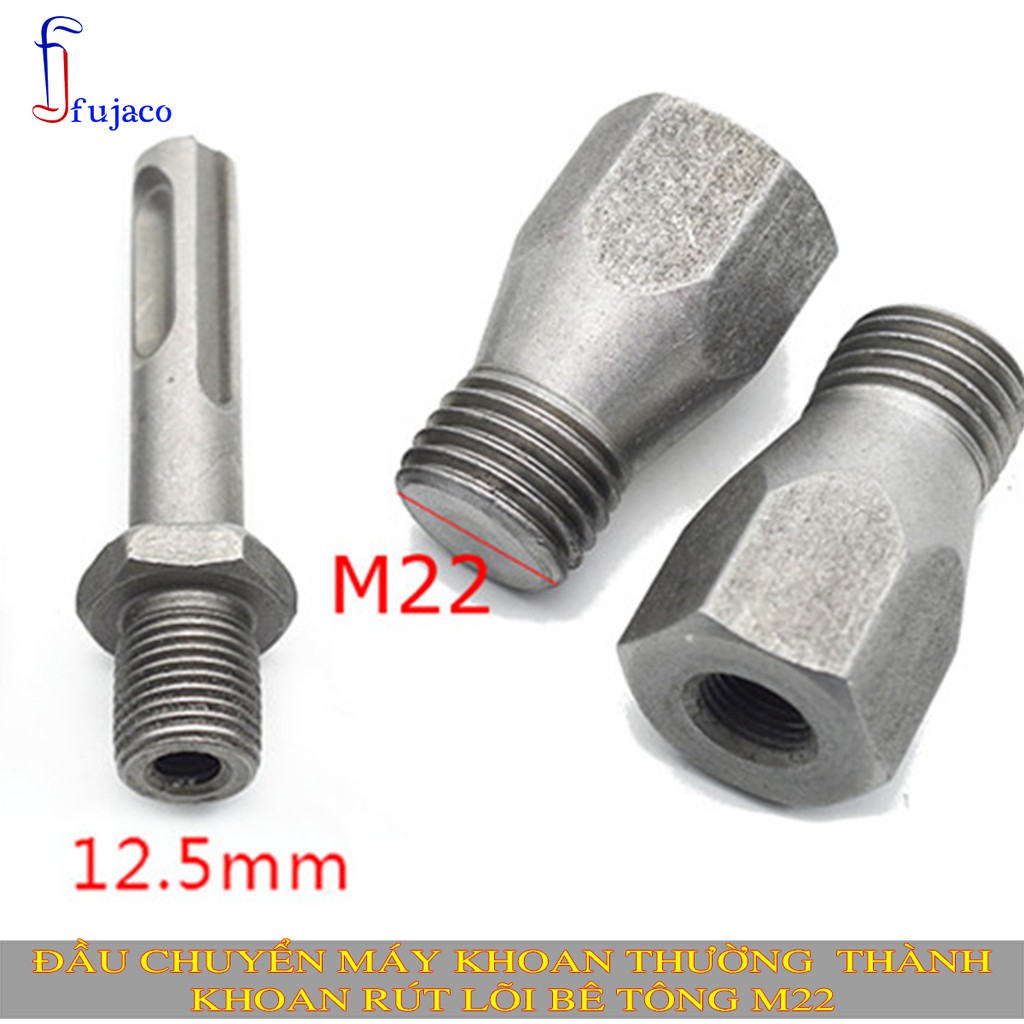 Mũi khoan bê tông phi 32 mm kèm đầu chuyển ren chuôi gài cho máy khoan bê tông - FUJACO
