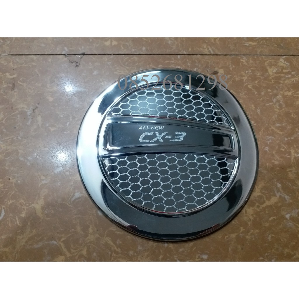 Ốp trang trí nắp bình xăng mạ crom Cho xe Mazda Cx3 (Cx-3)các đời xe đều phù hợp