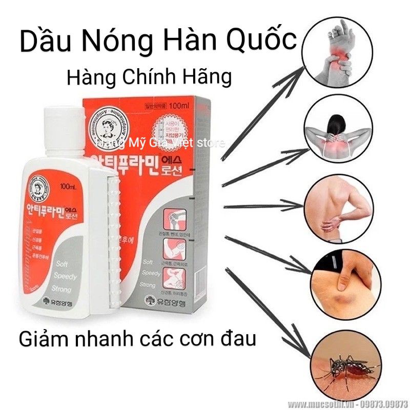 Dầu nóng xoa bóp Hàn Quốc 100ml - hàng chính hãng quý khách yên tâm