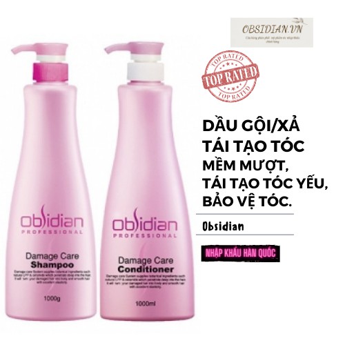 Cặp dầu gội xả tái tạo Obsidian 580ml , phục hồi cho tóc yếu gãy rụng 580ml Hàn Quốc Obsidian Damage Care