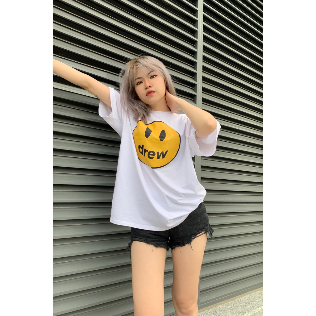 Áo thun tay lỡ D.REW FACE phông Unisex nam nữ Cotton oversize form rộng LUNACY TB06 | BigBuy360 - bigbuy360.vn