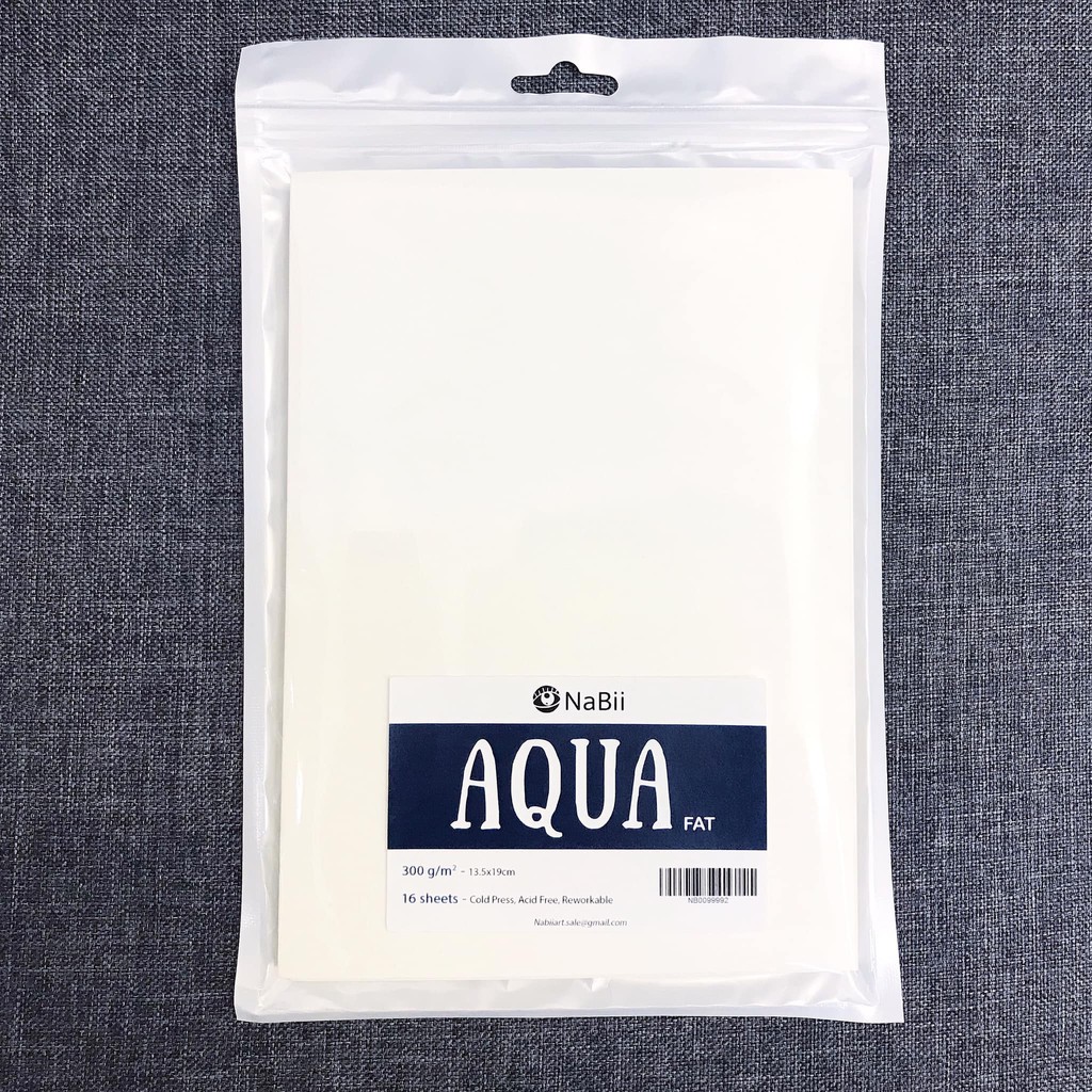 Sổ Và Tệp Giấy Vẽ Màu Nước AQUA Fat NaBii Art 300gsm P2