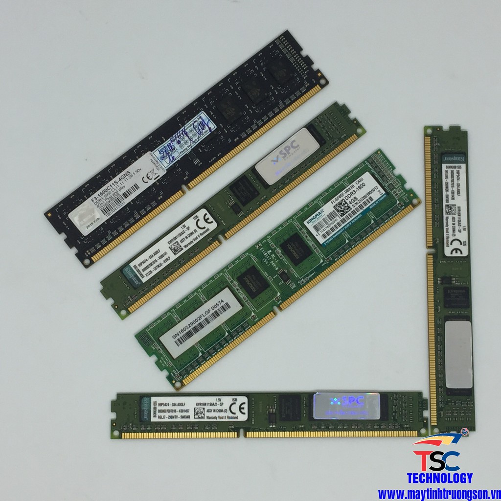 Ram PC DDR3 KINGSTON KINGMAX GSKILL 4GB Bus 1600 (Đã qua sử dụng còn mới 99%)