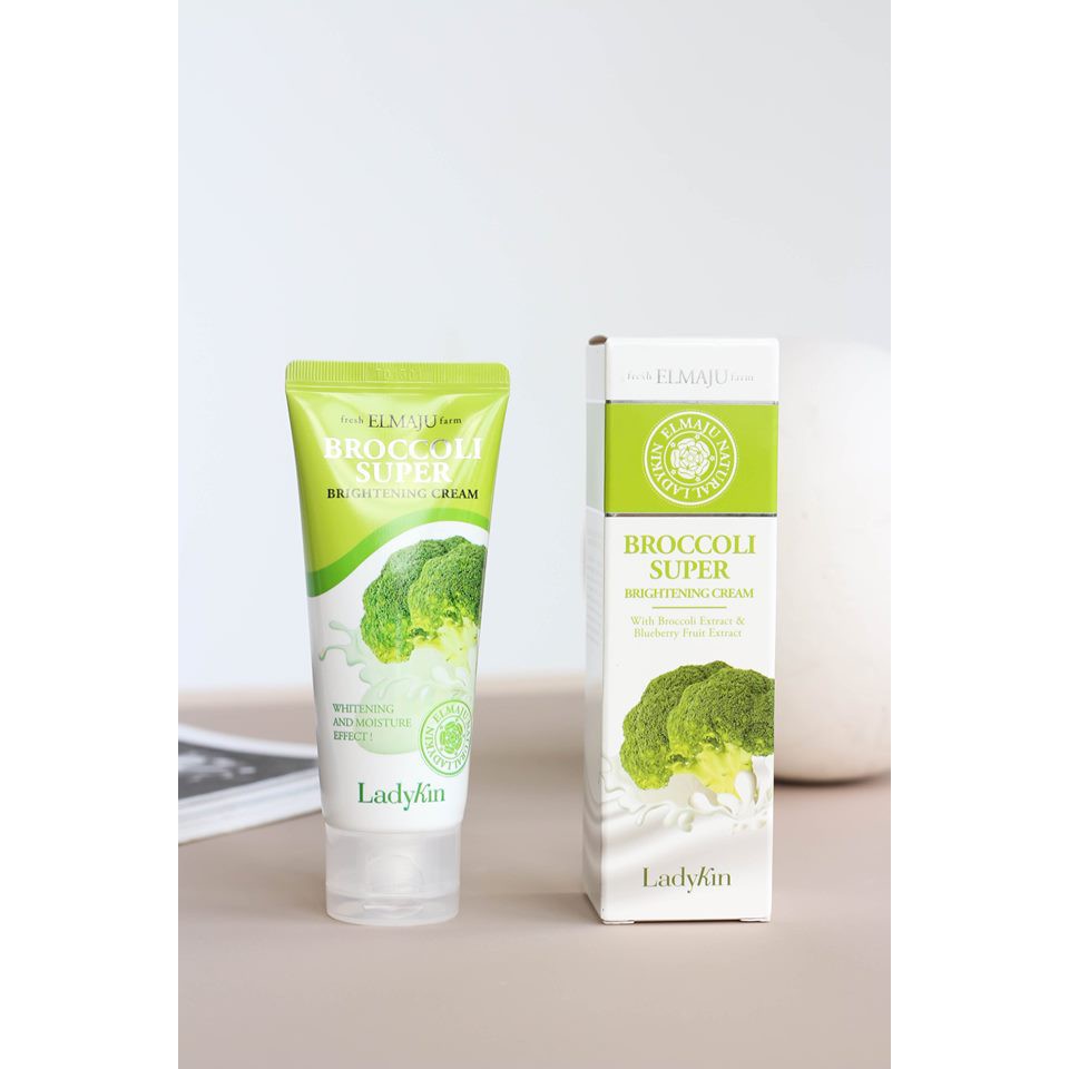 KEM DƯỠNG DA BÔNG CẢI XANH Ladykin Broccoli Super Brightening hàn quốc  chính hãng