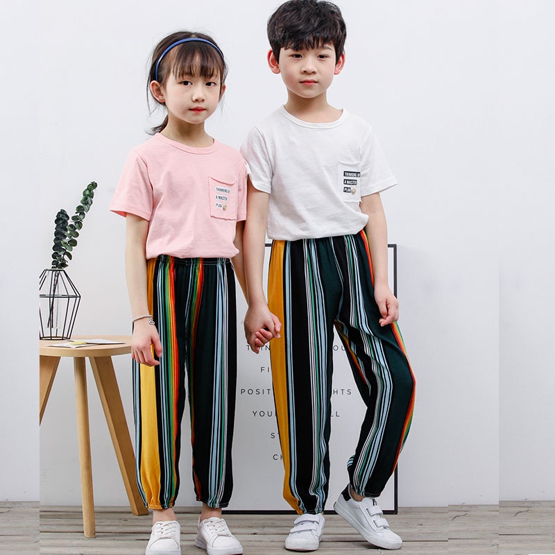 Quần Dài Ống Rộng Chất Liệu Cotton Thời Trang Xuân Thu Cho Bé 100-150cm