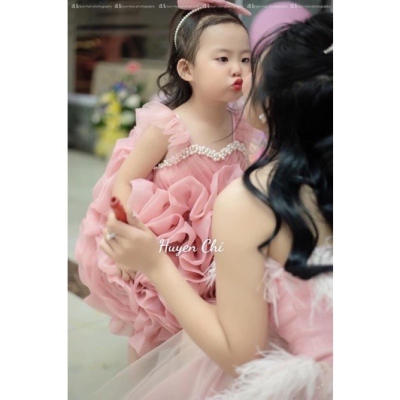 Váy Công Chúa Voan Hoa Điệu Đà Huyenchi Babyhouse