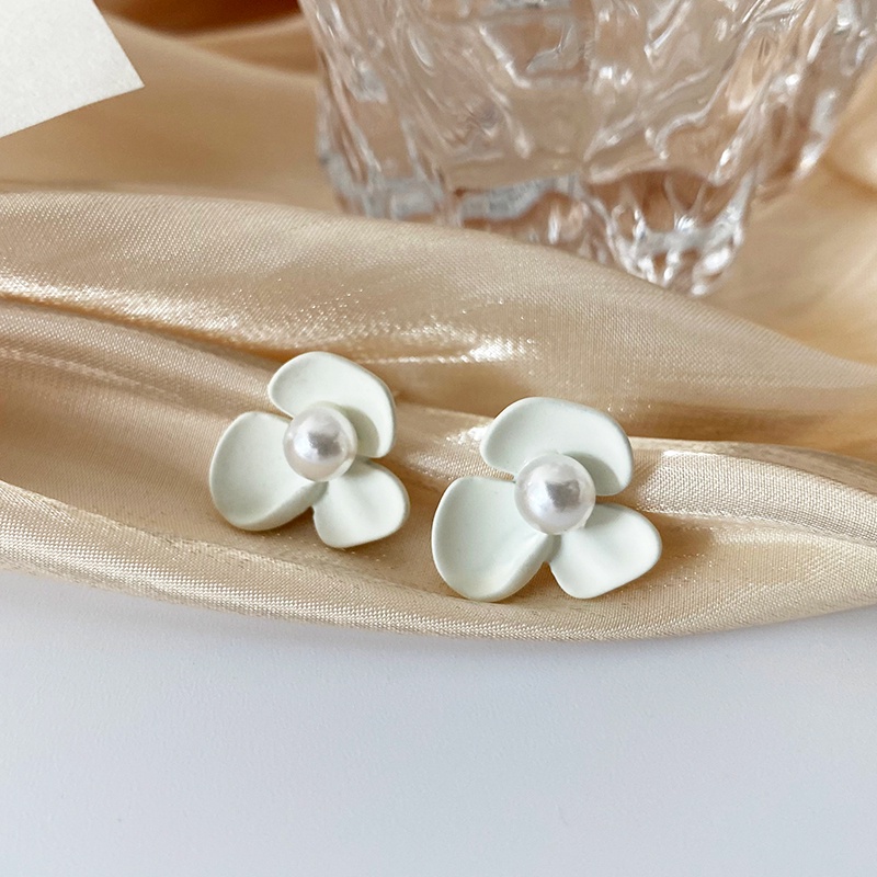 Khuyên tai kẹp không bấm lỗ chốt cố định K224 bằng hợp kim phủ màu hình bông hoa dáng ngắn Leous Accessories