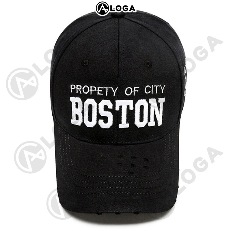 Mũ nón lưỡi trai nam nữ thời trang, nón kết ông địa jean đẹp cao cấp LOGA phong cách bụi BOSTON, M024