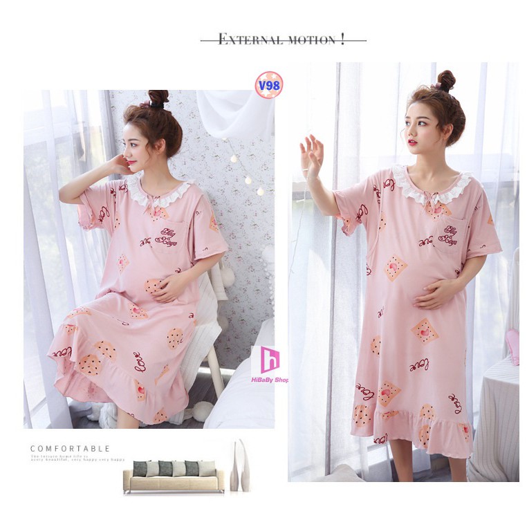 Váy Bầu Sau Sinh Cho Con Bú V3