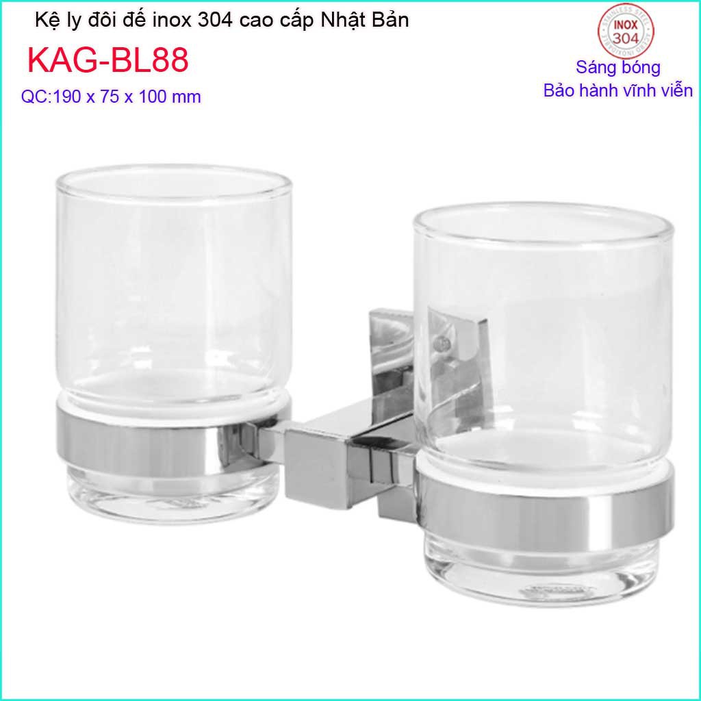 Kệ ly đơn KAG-BL34, kệ ly đôi, Kệ ly inox kace KAG-BL43, kệ để ly bàn chải inox 304 Nhật Bản KAG-BL87 KAG-BL88