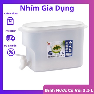 Bình nước có vòi để tủ lạnh 3.5l cao cấp - bình nước có vòi tiện dụng nhựa pp an toàn