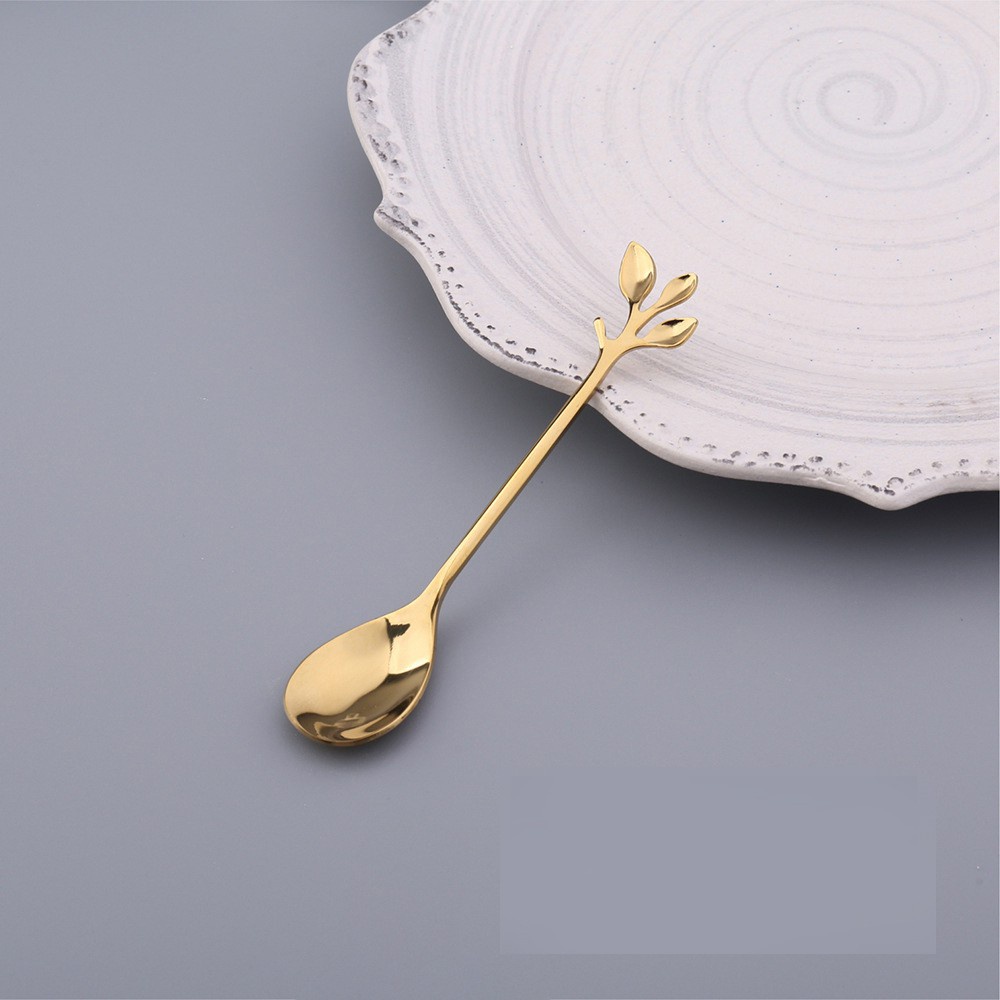 SALE NGHỈ TẾT Thìa nĩa dĩa ăn decor hình lá rĩa lá phong cách Vintage hoàng gia tân cổ điển tạo hình 3 lá