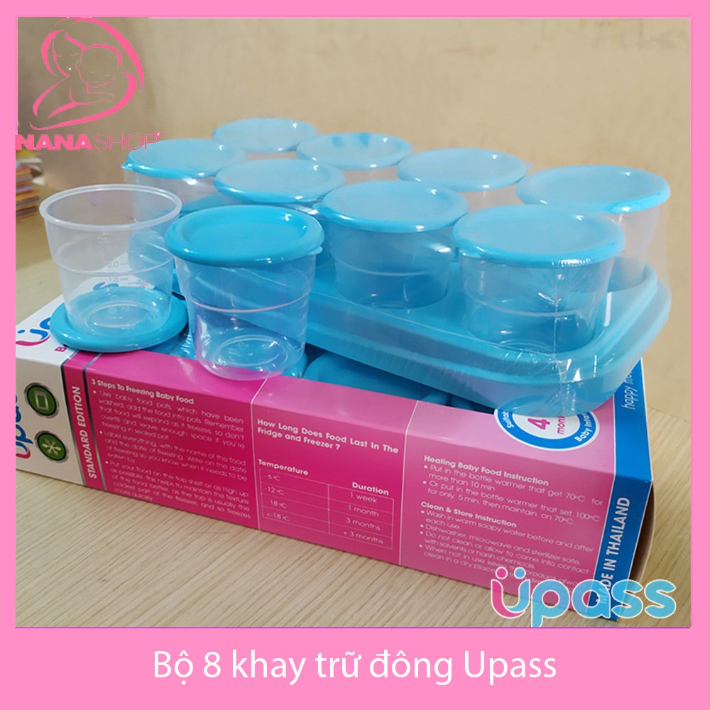 Bộ khay 8 hộp trữ đông thức ăn Upass ( 70ml/hộp )