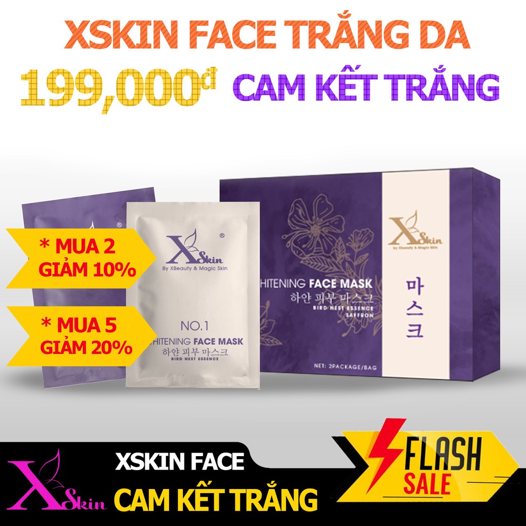 [Mã COSFS2 giảm 10% đơn 150K] Bộ đôi dưỡng trắng da mặt XSKIN Whitening Face Mask gồm Saffron và Kem ủ trắng | BigBuy360 - bigbuy360.vn