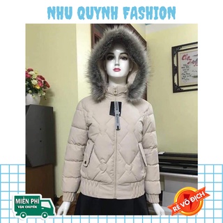 Áo phao nữ, áo phao mũ lông hàn quốc