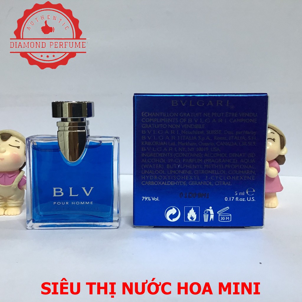 Nước hoa nam Bvlgari BLV Pour Homme EDT 5ml