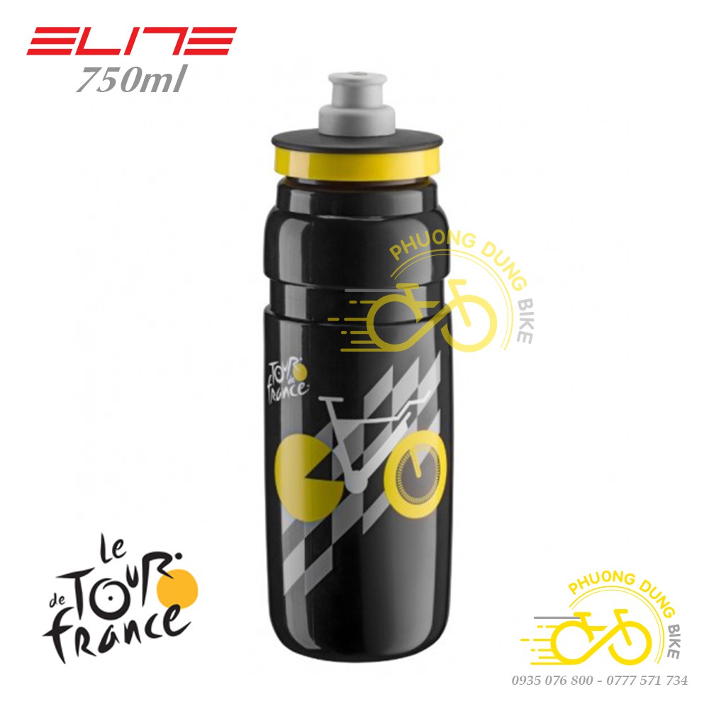Bình nước xe đạp nhựa cao cấp Elite Fly Tour de France 2019 750ml