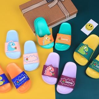 Dép lê, dép quai ngang cho bé trai bé gái hình khủng long cute, Hàn Quốc siêu êm chân dẻo mềm