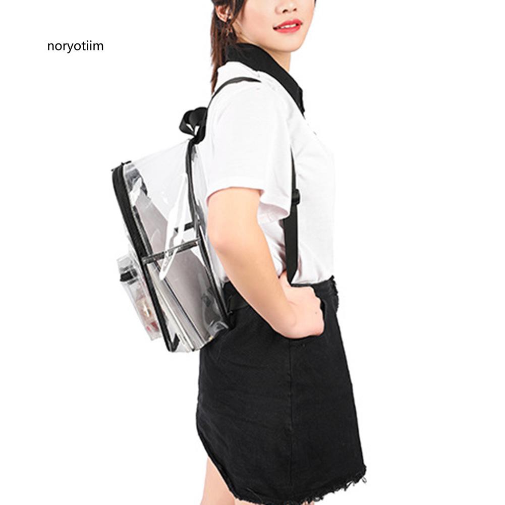 Ba lô nhựa PVC màu trong suốt trang trí kim sa lấp lánh thời trang