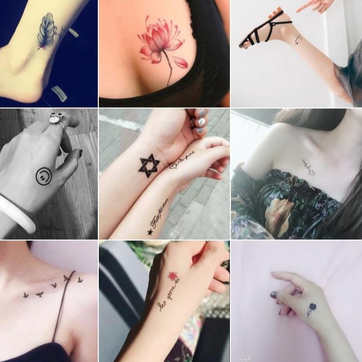 30 Sticker hình xăm dán chống thấm xinh xắn