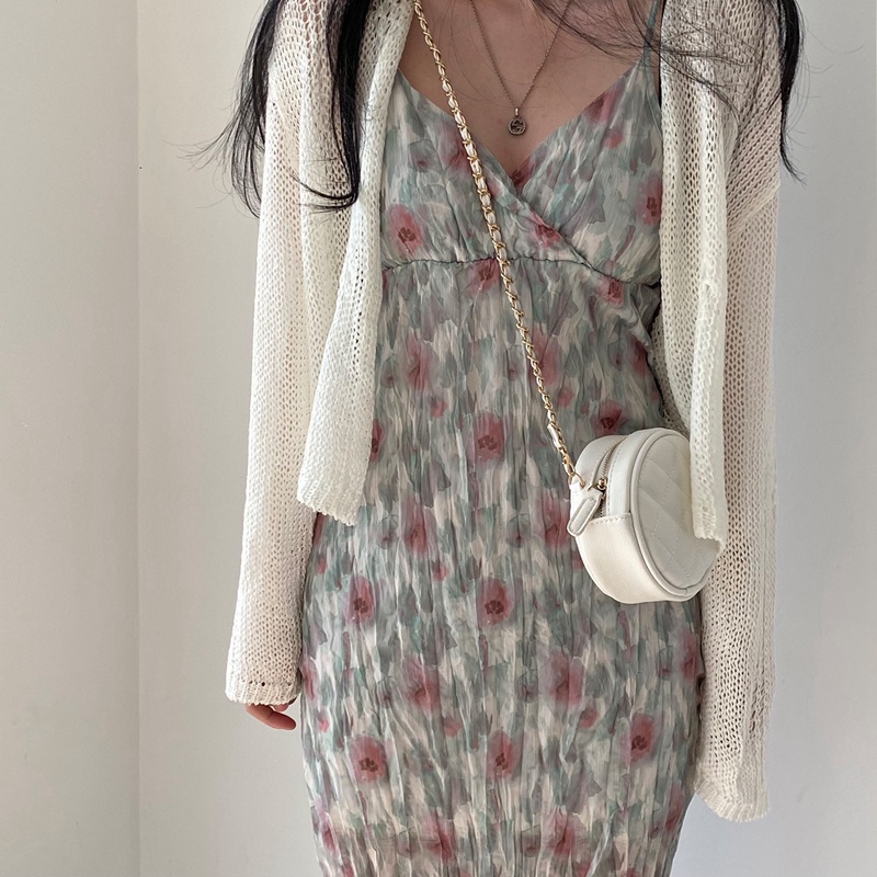 Áo khoác cardigan dệt kim SUXI tay dài dáng rộng màu sắc trơn phong cách hàn quốc thời trang mùa hè dành cho nữ