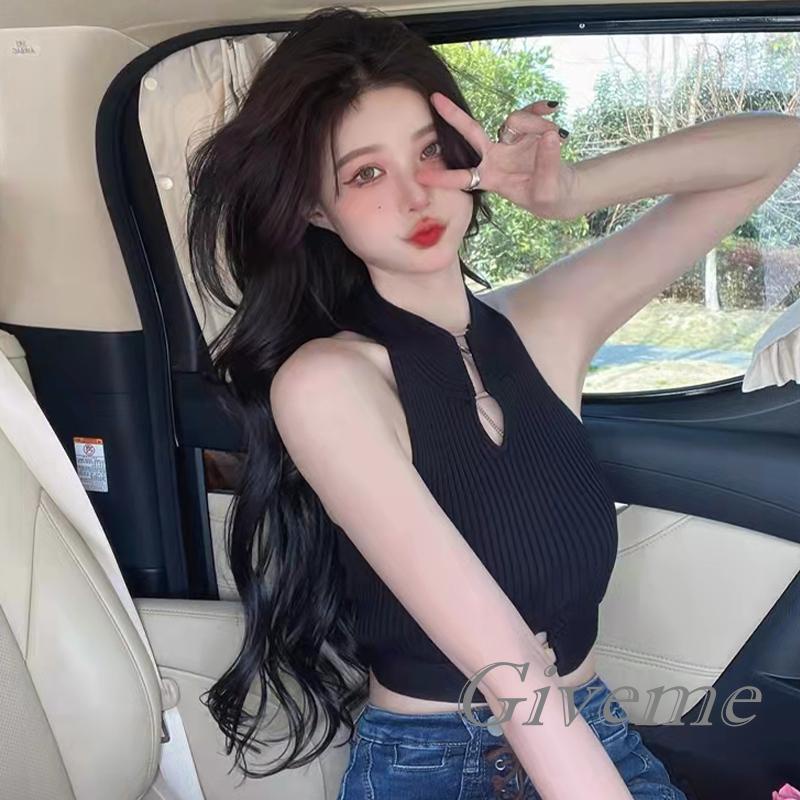 Áo Croptop Sát Nách Phối Màu Thời Trang Xuân Thu Cho Nữ