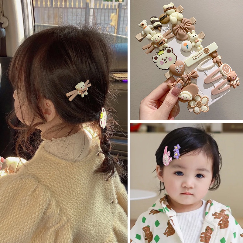 Set 14 Kẹp Tóc Phong Cách Hoạt Hình Dễ Thương Cho Bé Gái