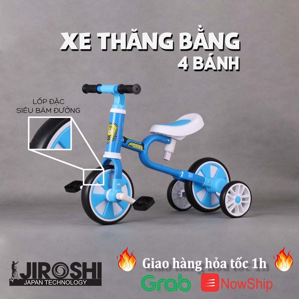 Xe Thăng Bằng 4 Bánh Đa Năng JIROSHI 4IN1 Kiêm Xe Đạp Chòi Chân Cho Bé [Loại 1] - Dành Bé Từ 1 Đến 4 Tuổi