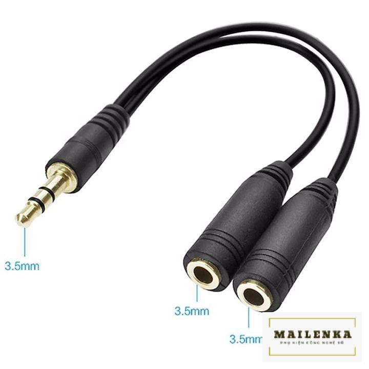 Jack chia âm thanh 1 ra 2 cổng audio 3.5 mm - Chia loa 1 ra 2