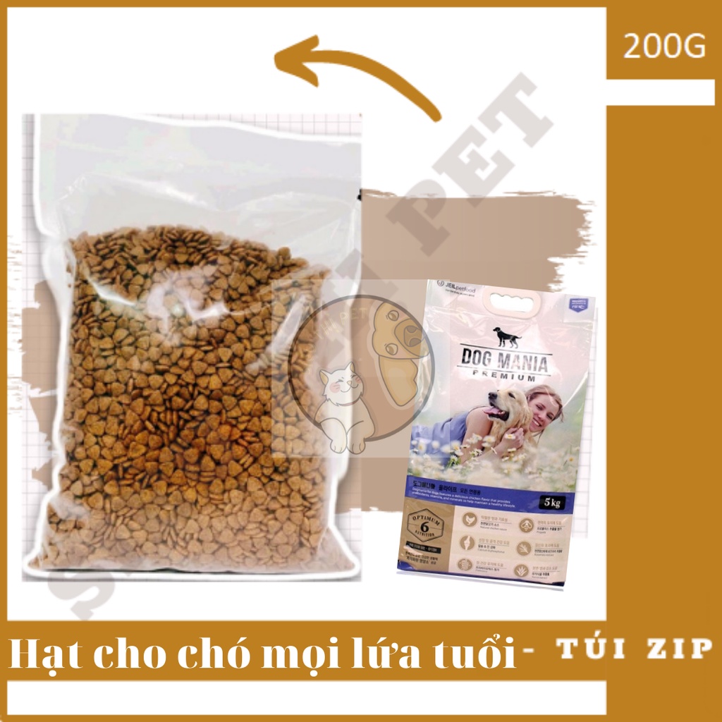 ( Giá Rẻ ) Hạt Dog Mania cho chó mọi lứa tuổi thành túi Zip 100-200gr