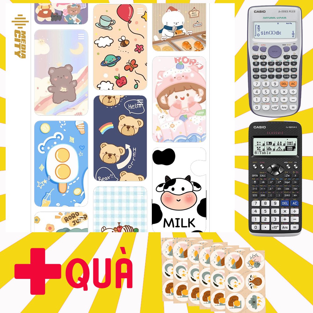 Miếng decal dán máy tính cầm tay casio/vinacal có in hình theo yêu cầu