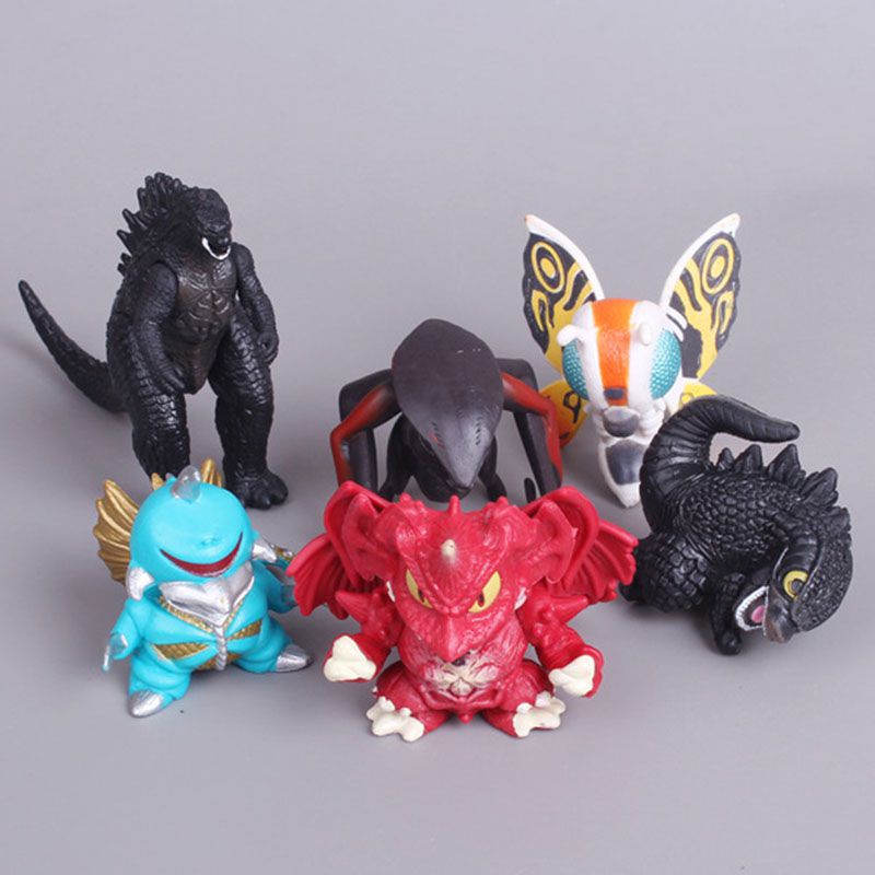 Set 6 Mô Hình Nhân Vật Phim Godzilla Destoroyah Gigan Muto Mothra Chibi