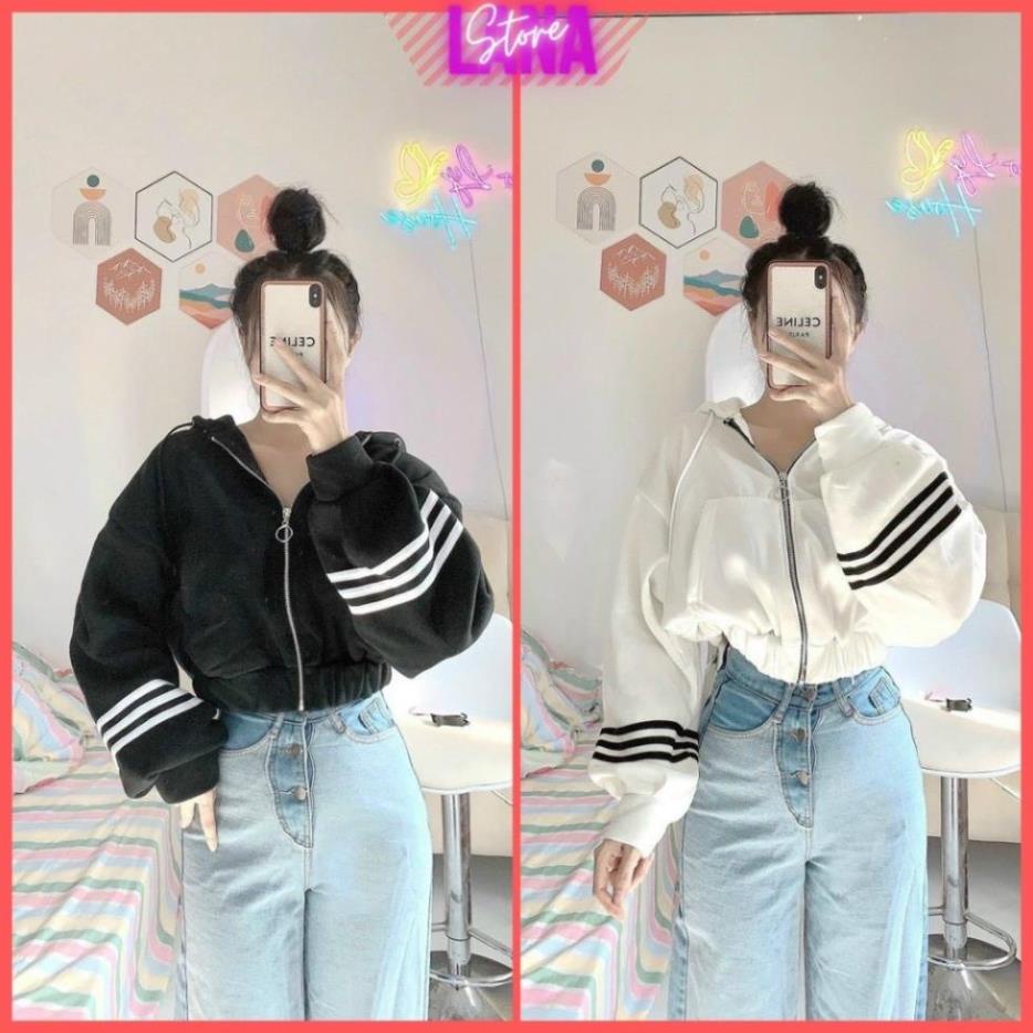 Áo khoát chống nắng nữ Hoodie Nỉ Zip Form Lững Tay Phồng cá tính hàng chuẩn shop-A812