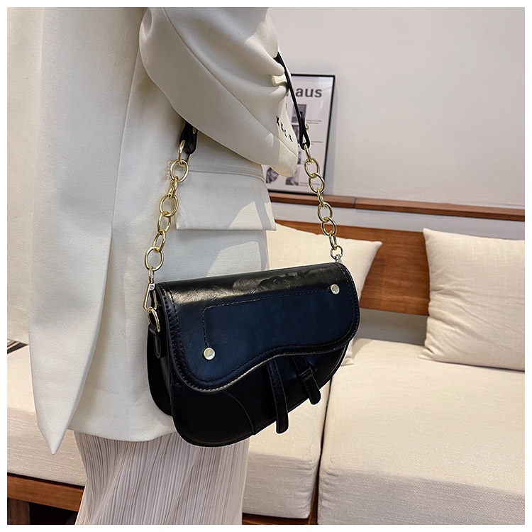 Túi đeo vai messenger IELGY kiểu yên ngựa kết cấu đơn giản thời trang cho nữ