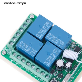 Vas DC 12v 10a 433mhz 4ch wireless relay rf remote control switch receiver n