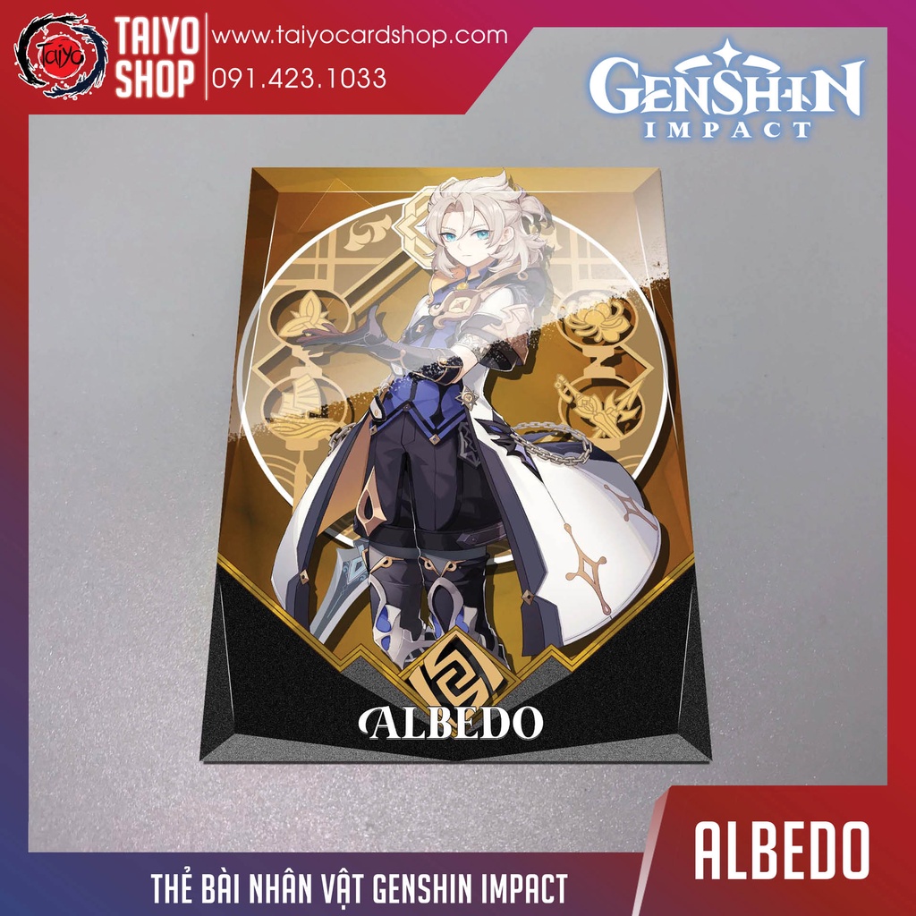Thẻ bài sưu tầm card custom bánh xốp Genshin Impact Albedo
