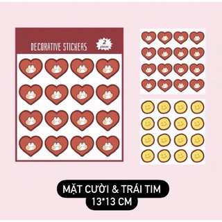 - 1 tờ sticker hình trái tim đáng yêu💥
