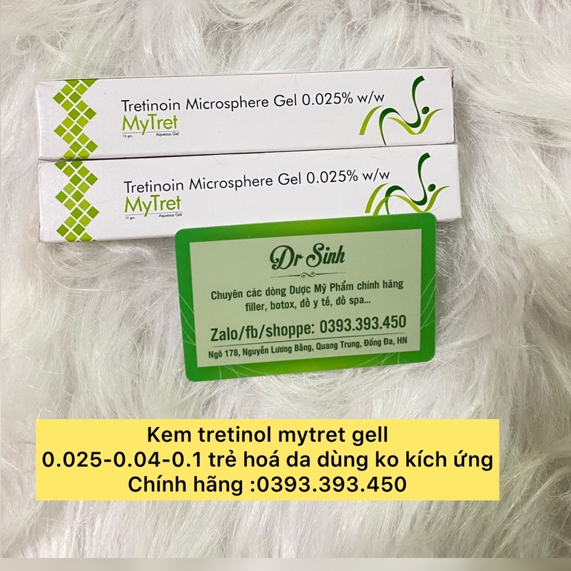 Mytret Gell giảm mụn, trẻ hoá da ...0.025-0.04-0.1 15g dùng da mướt
