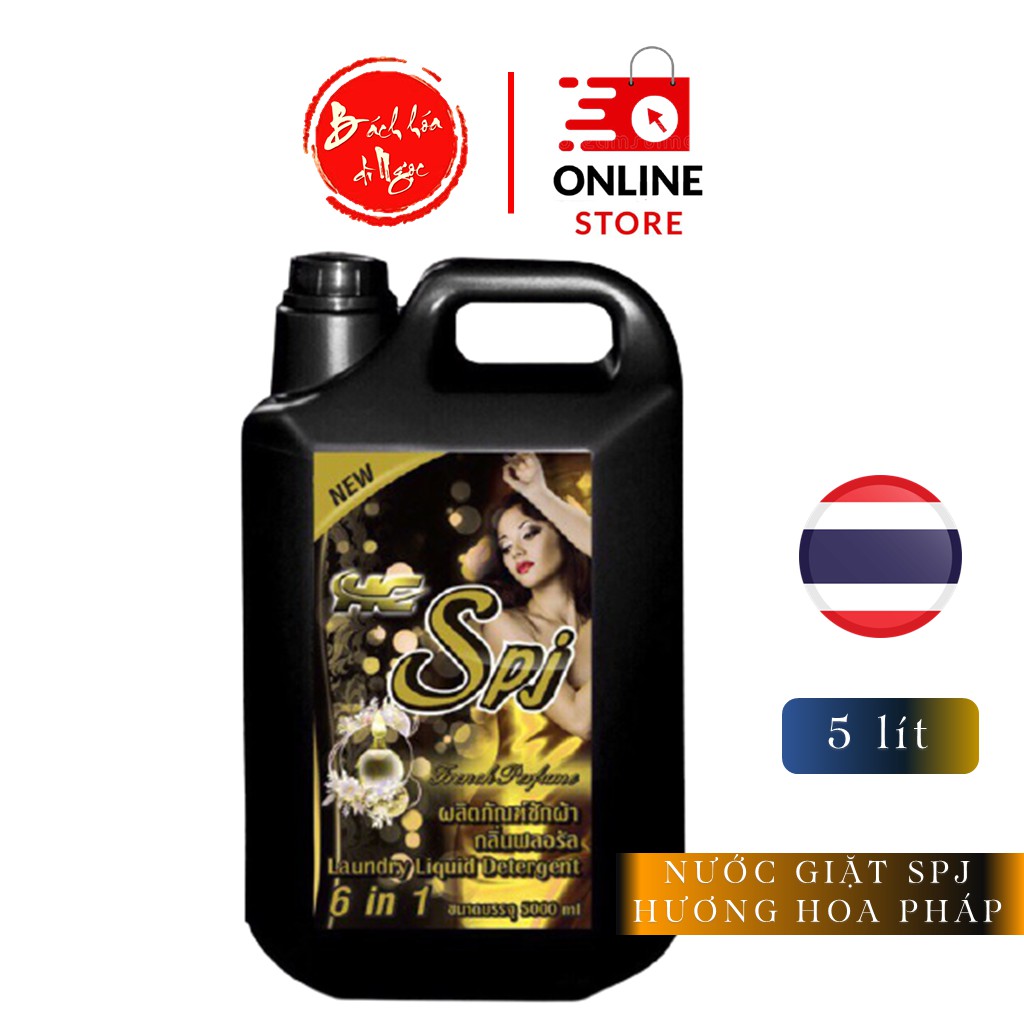 [NOWSHIP / GRAB]  NƯỚC GIẶT GIỮ MÀU SPJ 5 LÍT THƠM ĐẬM ĐẶC - HƯƠNG FRENCH PERFUME (NƯỚC HOA PHÁP) = GIAO NHANH TPHCM