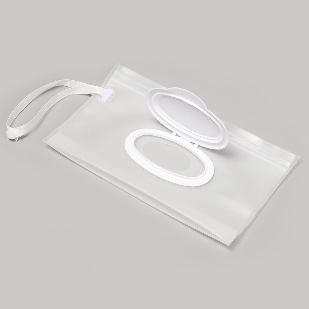 Bebetterm 1Pc Reusable Wet Wipe Bag Transparent Eco-Friendly Plastic Snap Strap Clamshell Box   Case