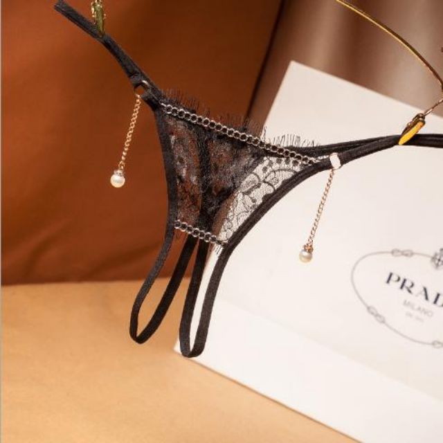 quần lót nữ quần lọt khe quần thong khoét đáy ren kèm dây ngọc 2 bên sexy gợi cảm