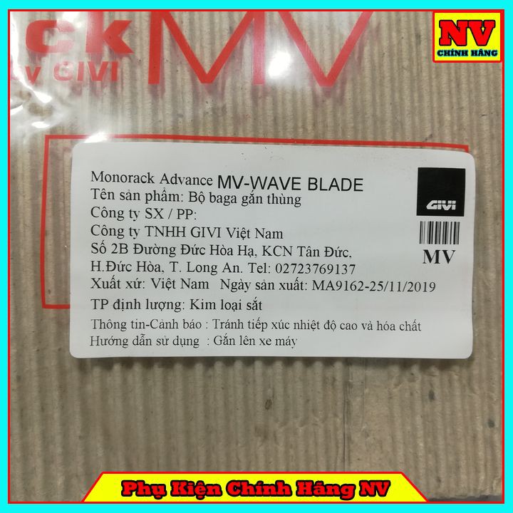 Baga sau Givi WAVE BLADE hãng chịu lực cao gắn được thùng sau Givi
