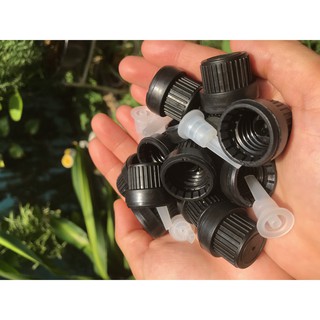 Combo 50 nắp đen kèm nút nhỏ giọt đựng tinh dầu loại tốt