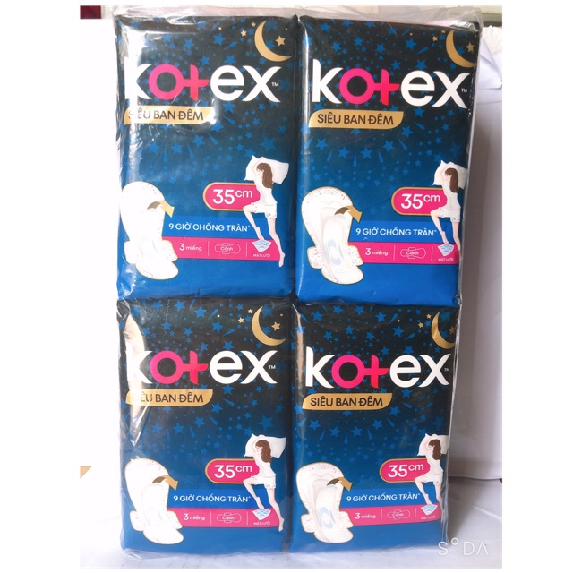 Băng vệ sinh Kotex Style ban đêm 35 cm (8gói / 1 gói 3 miếng)